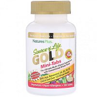 NaturesPlus, Source of Life, Gold, мини-таблетки, мощная мультивитаминная добавка, 180 таблеток