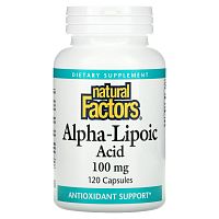 Natural Factors, Альфа-липоевая кислота, 100 мг, 120 капсул