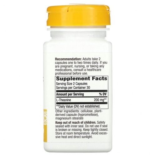 Enzymatic Therapy, L-теанин, 60 растительных капсул фото 2