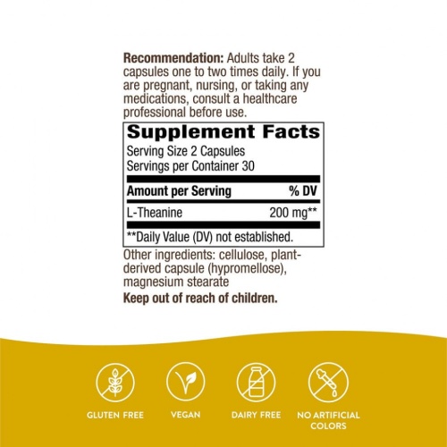 Enzymatic Therapy, L-теанин, 60 растительных капсул фото 5