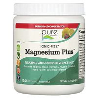 Pure Essence, Ionic-Fizz, Magnesium Plus, малиновый лимонад, 342 г (12,06 унции)