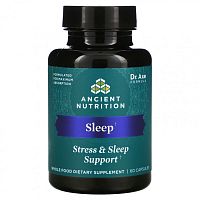 Dr. Axe / Ancient Nutrition, Поддержка сна, стресса и сна, 60 капсул