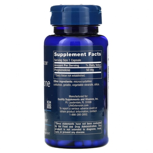 Life Extension, прегненолон, 50 мг, 100 капсул фото 2