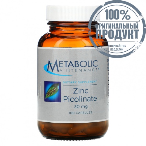 Metabolic Maintenance, Пиколинат цинка, 30 мг, 100 капсул