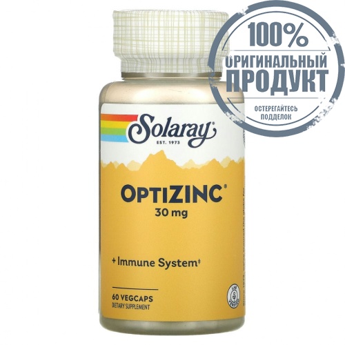 Solaray, OptiZinc, 30 мг, 60 растительных капсул