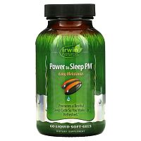 Irwin Naturals, Power to Sleep PM, успокаивающее, 60 капсул с жидкостью