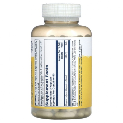 Solaray, Цитрат магния, 133 мг, 180 растительных капсул фото 2 Solaray, Цитрат магния, 133 мг, 180 растительных капсул фото 2