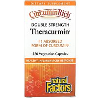 Natural Factors, Препарат CurcuminRich, Double Strength Theracurmin, 120 вегетарианских капсул