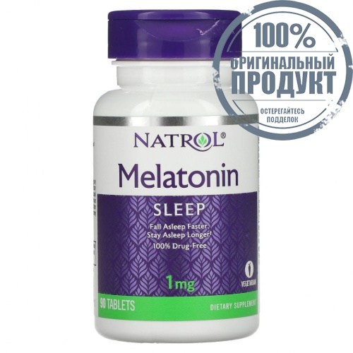 Natrol, Мелатонин, 1 мг, 90 таблеток