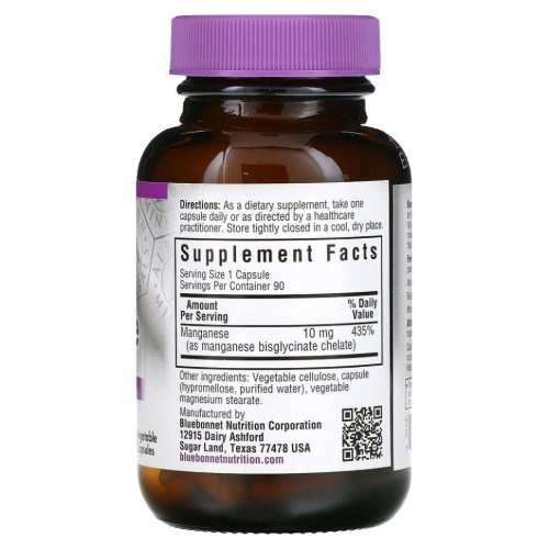 Bluebonnet Nutrition, Хелатированный марганец, 90 капсул фото 2