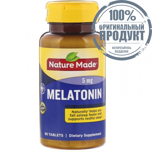Nature Made, Мелатонин, 5 мг, 90 таблеток