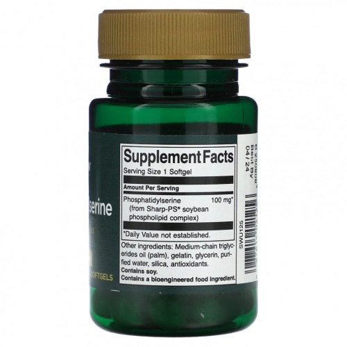 Swanson, Фосфатидилсерин, 100 мг, 30 мягких таблеток фото 2