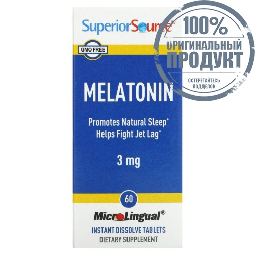 Superior Source, Мелатонин, 3 мг, 60 таблеток