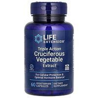 Life Extension, экстракт крестоцветных овощей тройного действия, 60 вегетарианских капсул