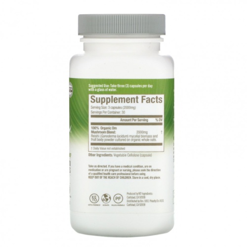 Om Mushrooms, Рейши, 667 мг, 90 вегетарианских капсул фото 2