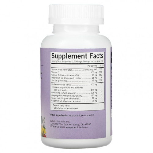 Eclectic Institute, Vita Biotic, 750 мг, 150 капсул фото 2