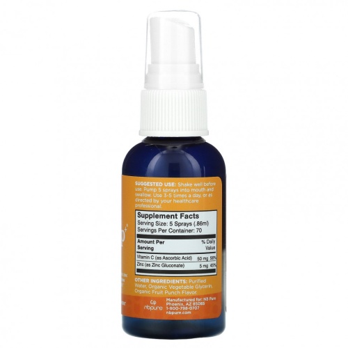 NB Pure, Zinc Up+, 2 жидких унции фото 2