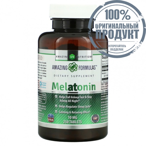 Amazing Nutrition, Мелатонин, 10 мг, 250 таблеток
