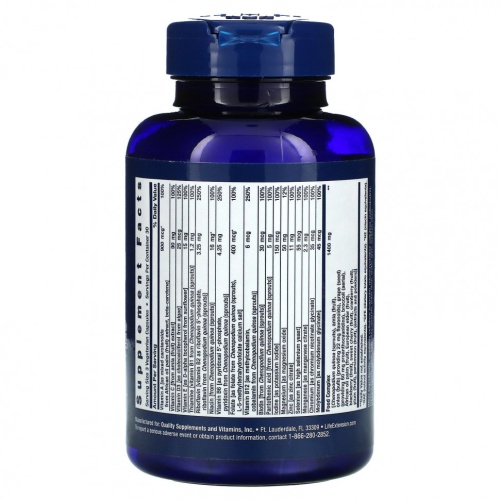 Life Extension, растительные мультивитамины, 90 вегетарианских капсул фото 2