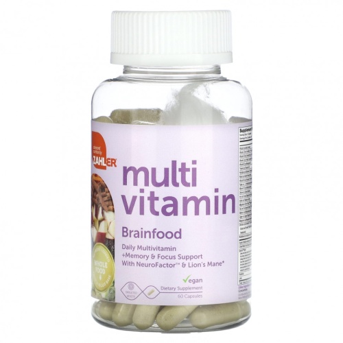 Zahler, Мультивитамины, пища для мозга, 60 капсул фото 3
