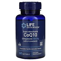 Life Extension, Super-Absorbable CoQ10, суперусваиваемый коэнзим Q10 (убихинон) с d-лимоненом, 100 мг, 60 капсул