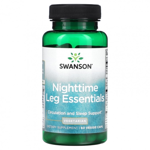 Swanson, Nighttime Leg Essentials, 60 растительных капсул Swanson, Nighttime Leg Essentials, 60 растительных капсул