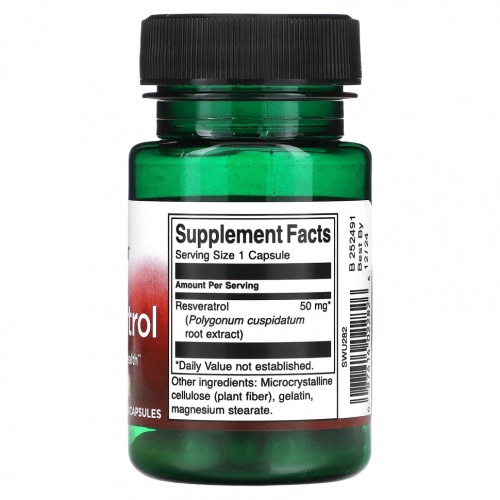 Swanson, Ресвератрол, 50 мг, 30 капсул фото 2