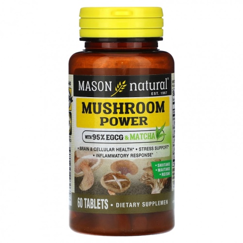 Mason Natural, Mushroom Power, 60 таблеток фото 3