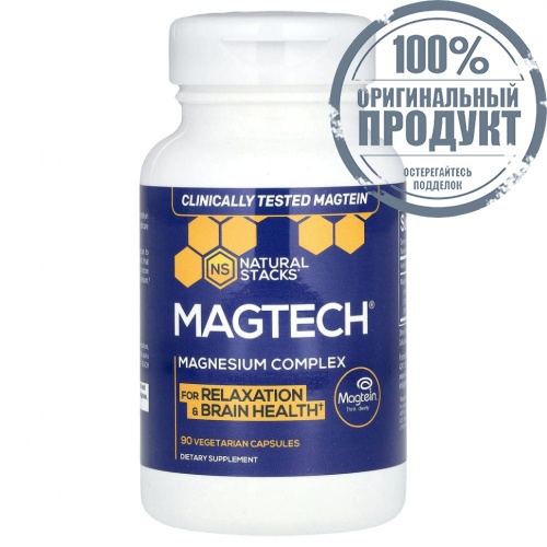 Natural Stacks, MagTech, комплекс магния, 90 растительных капсул