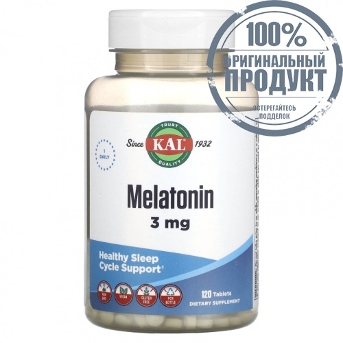 KAL, Malatonin, 3 mg, 120 Tablets