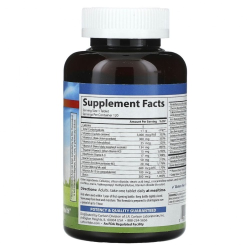 Carlson, Super 1 Daily, 120 вегетарианских таблеток фото 2