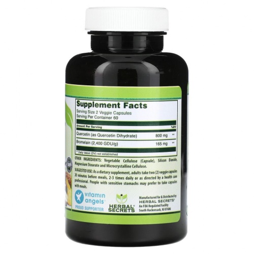 Herbal Secrets, Кверцетин бромелаин, 120 растительных капсул фото 2
