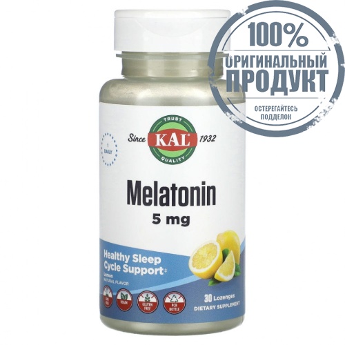 KAL, Melatonin, Lemon, 5 mg, 30 Lozenges