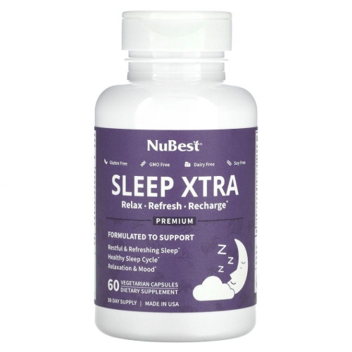 NuBest, Sleep Xtra, 60 вегетарианских капсул NuBest, Sleep Xtra, 60 вегетарианских капсул