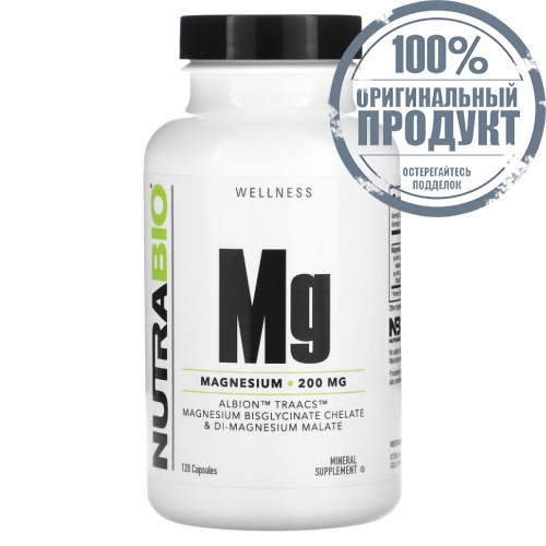 Nutrabio Labs, Магний, 100 мг, 120 капсул