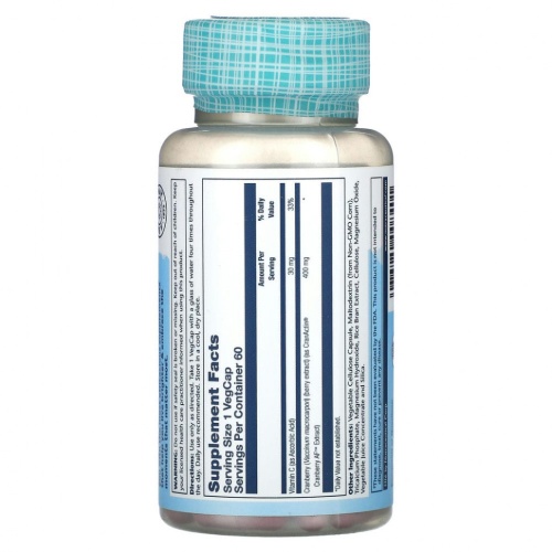 Solaray, CranActin, 400 мг, 60 вегетарианских капсул фото 2