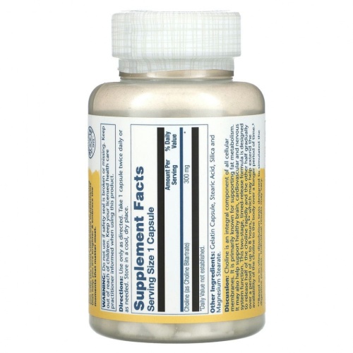 Solaray, Timed Release, холин, 300 мг, 100 капсул фото 2