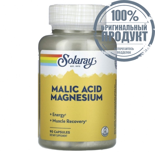 Solaray, Яблочная кислота и магний, 90 капсул
