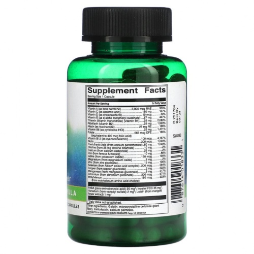 Swanson, Мультивитамины с железом, 90 капсул фото 2