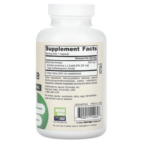 Jarrow Formulas, Артишок, 180 вегетарианских капсул фото 2