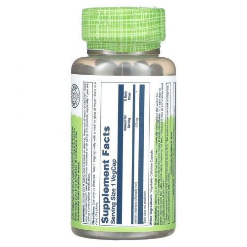 Solaray, валериана, 470 мг, 100 вегетарианских капсул фото 2