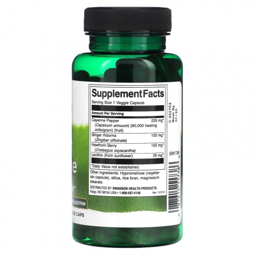 Swanson, Кайенский перец, 100 вегетарианских капсул фото 2 Swanson, Кайенский перец, 100 вегетарианских капсул фото 2
