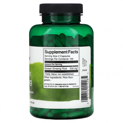 Swanson, Корейский женьшень, 250 мг, 300 капсул фото 2 Swanson, Корейский женьшень, 250 мг, 300 капсул фото 2