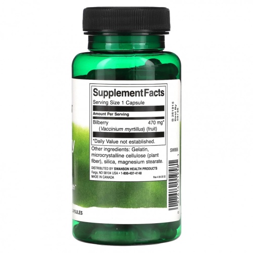 Swanson, Плоды черники, 470 мг, 100 капсул фото 2