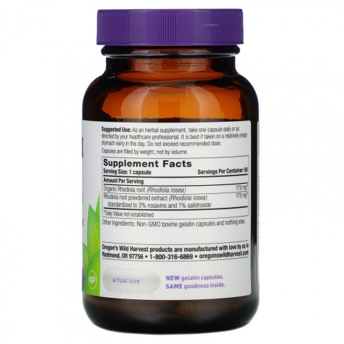 Oregon's Wild Harvest, родиола, 60 капсул фото 2