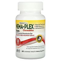 NaturesPlus, Hema-Plex, ягодное ассорти, 60 жевательных пастилок