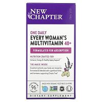 New Chapter, 40+ Every Woman's One Daily, витаминный комплекс на основе цельных продуктов для женщин старше 40 лет, 96 вегетарианских таблеток
