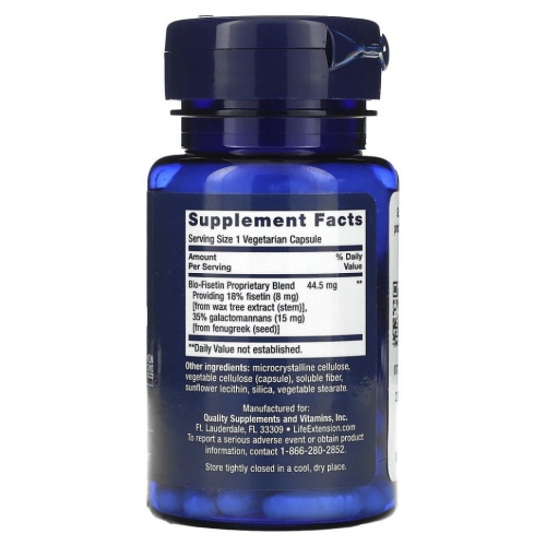 Life Extension, Биофизетин, 30 вегетарианских капсул фото 2