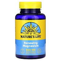 Nature's Life, магний, 500 мг, 100 вегетарианских капсул