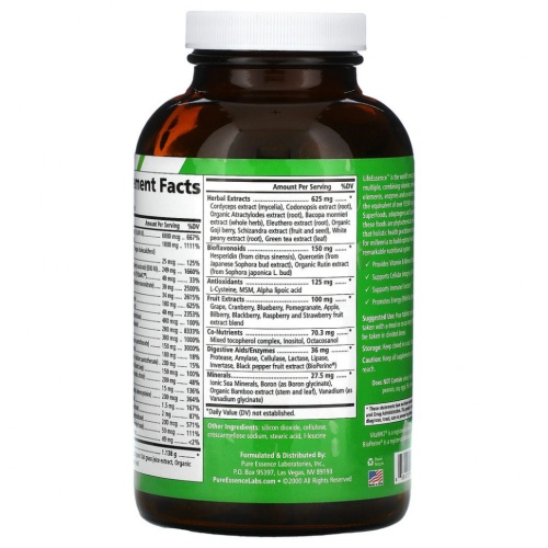 Pure Essence, LifeEssence, цельнопищевые мультивитамины, 240 таблеток фото 3